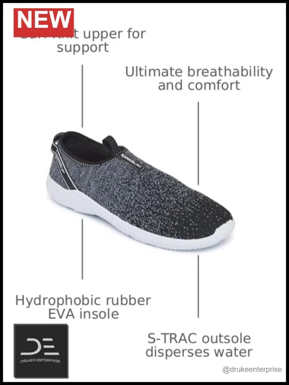 Water Shoe Surfknit Pro Pull-On Breathable Cushioned Lightweight